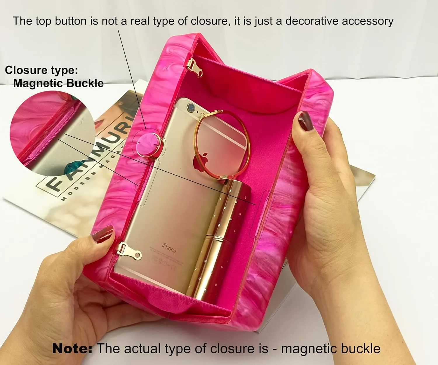 Women Acrylic Clutch Purse Marbled Evening Shoulder Bag for Wedding Cocktail Party Prom