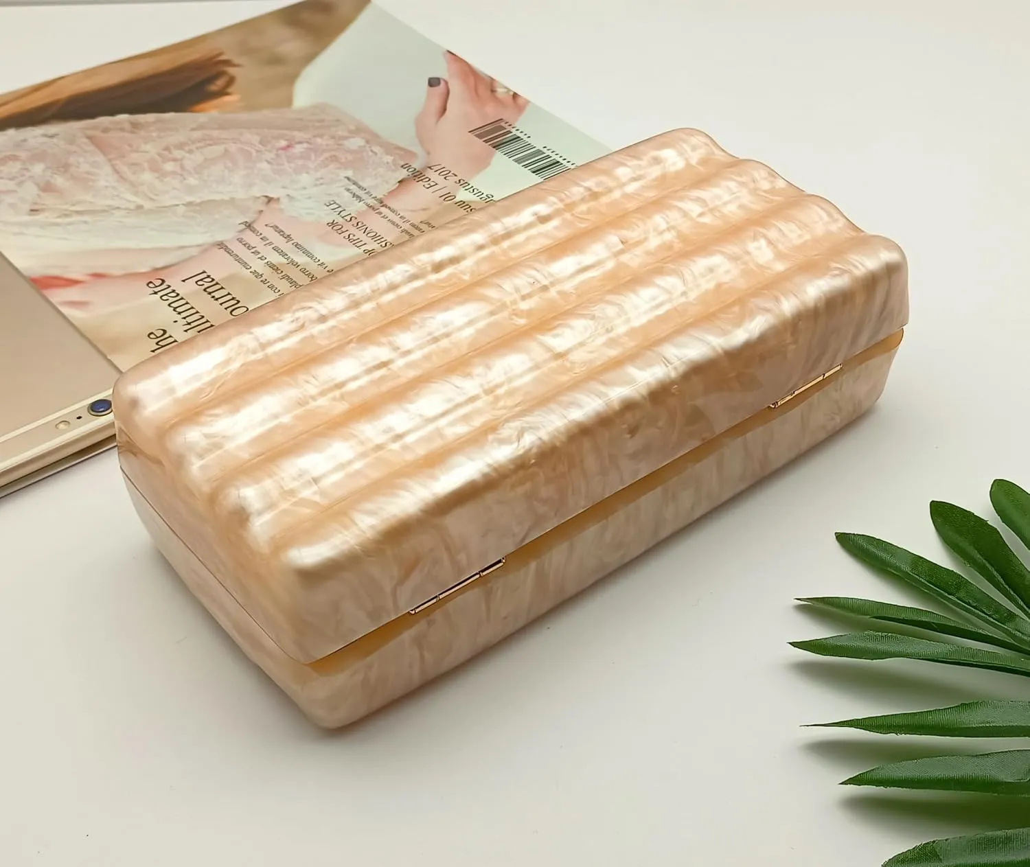 Women Acrylic Clutch Purse Marbled Evening Shoulder Bag for Wedding Cocktail Party Prom