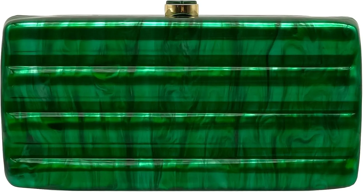 Women Acrylic Clutch Purse Marbled Evening Shoulder Bag for Wedding Cocktail Party Prom