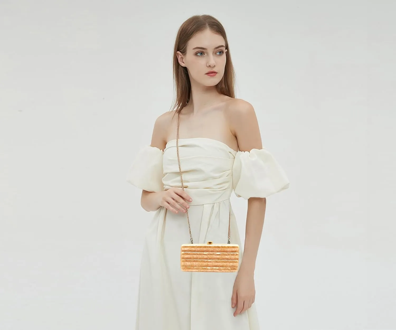 Women Acrylic Clutch Purse Marbled Evening Shoulder Bag for Wedding Cocktail Party Prom