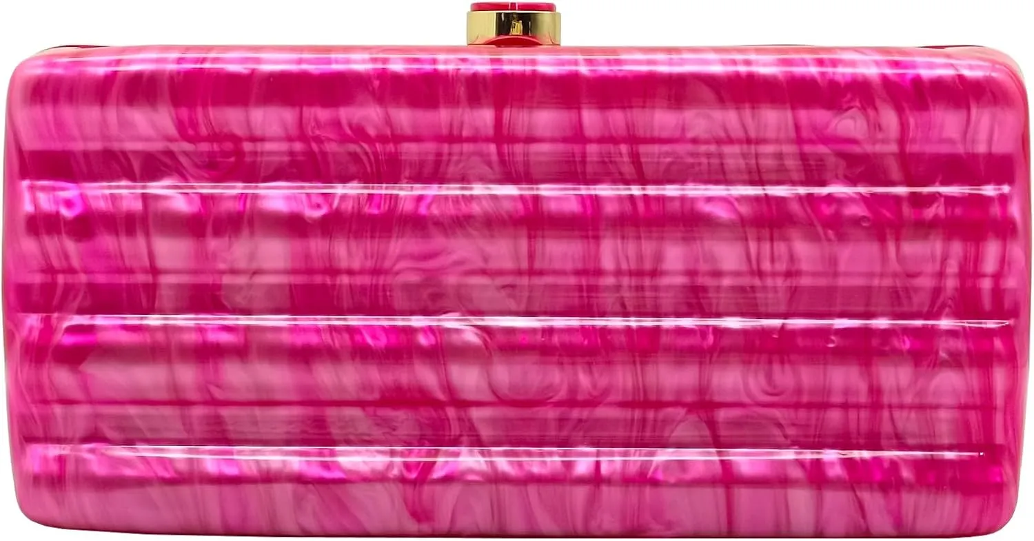 Women Acrylic Clutch Purse Marbled Evening Shoulder Bag for Wedding Cocktail Party Prom