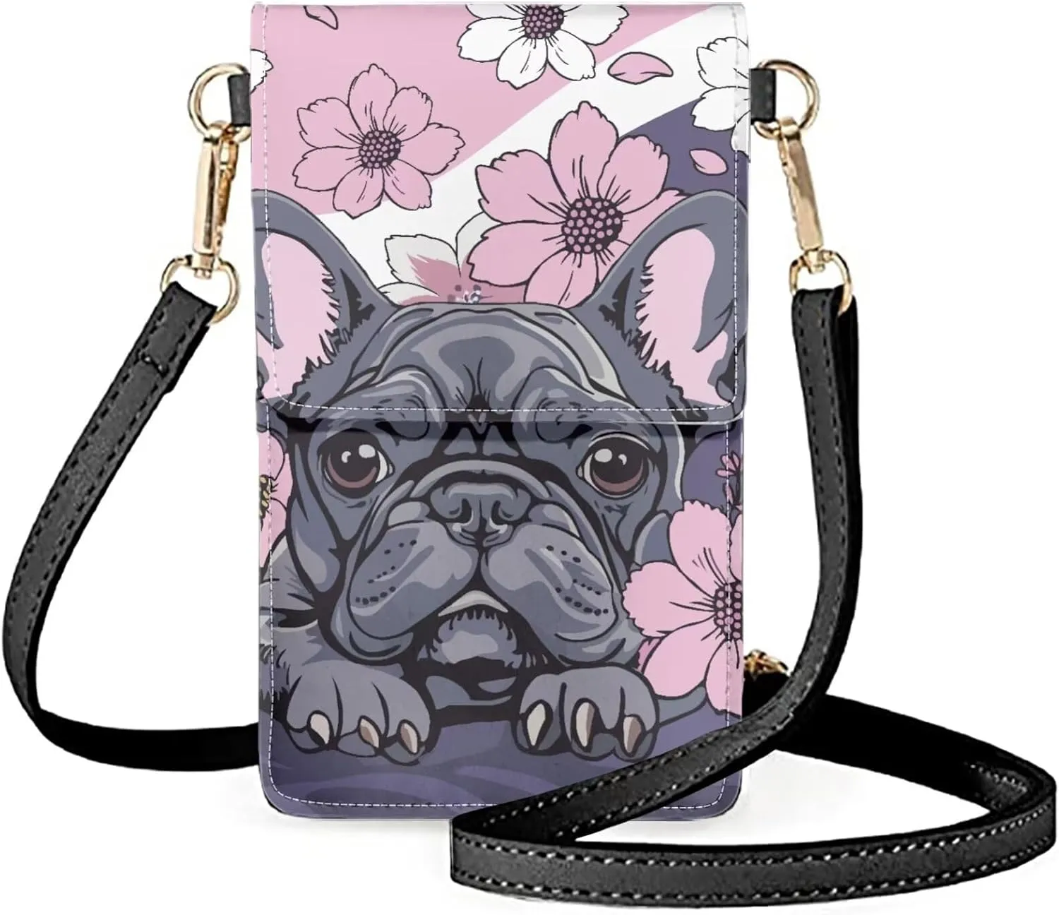 Women Cell Phone Crossbody Purse Waterproof PU Leather Shoulder Handbag Wallet with Touch Screen Window