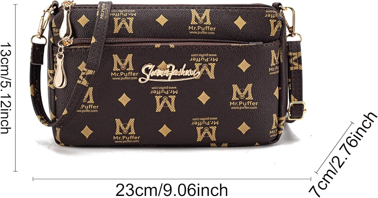 Women Crossbody Bag Middle Aged Women Fashion Vintage Shoulder Bag Old Floral Bags for Women