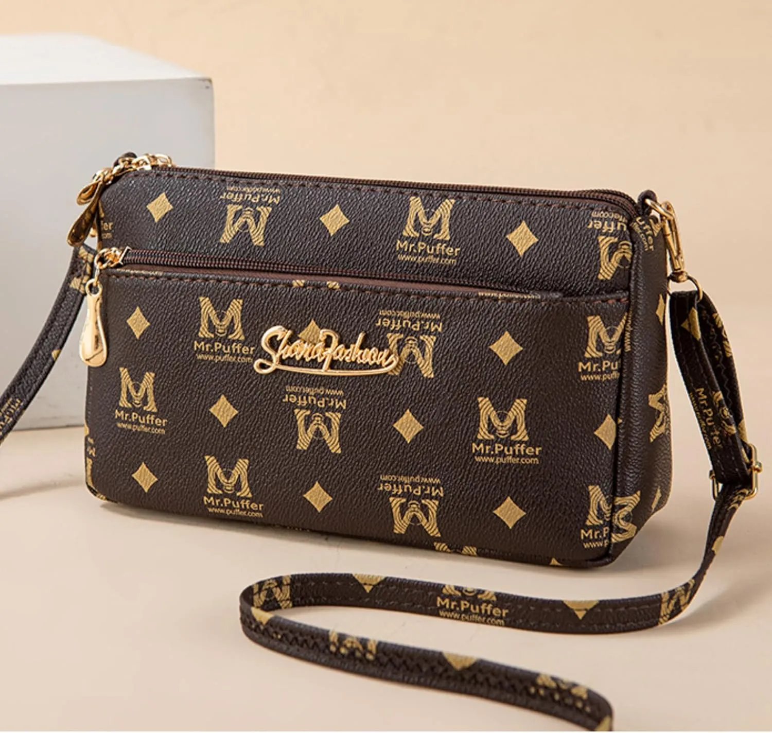 Women Crossbody Bag Middle Aged Women Fashion Vintage Shoulder Bag Old Floral Bags for Women