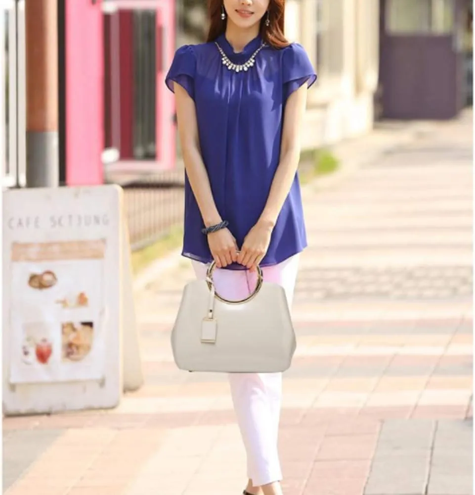 Women Elegant Handbag and Purse Top Handle Bag Patent Leather Tote Satchel Shoulder Clutch Crossbody Bag with Pendant Beige