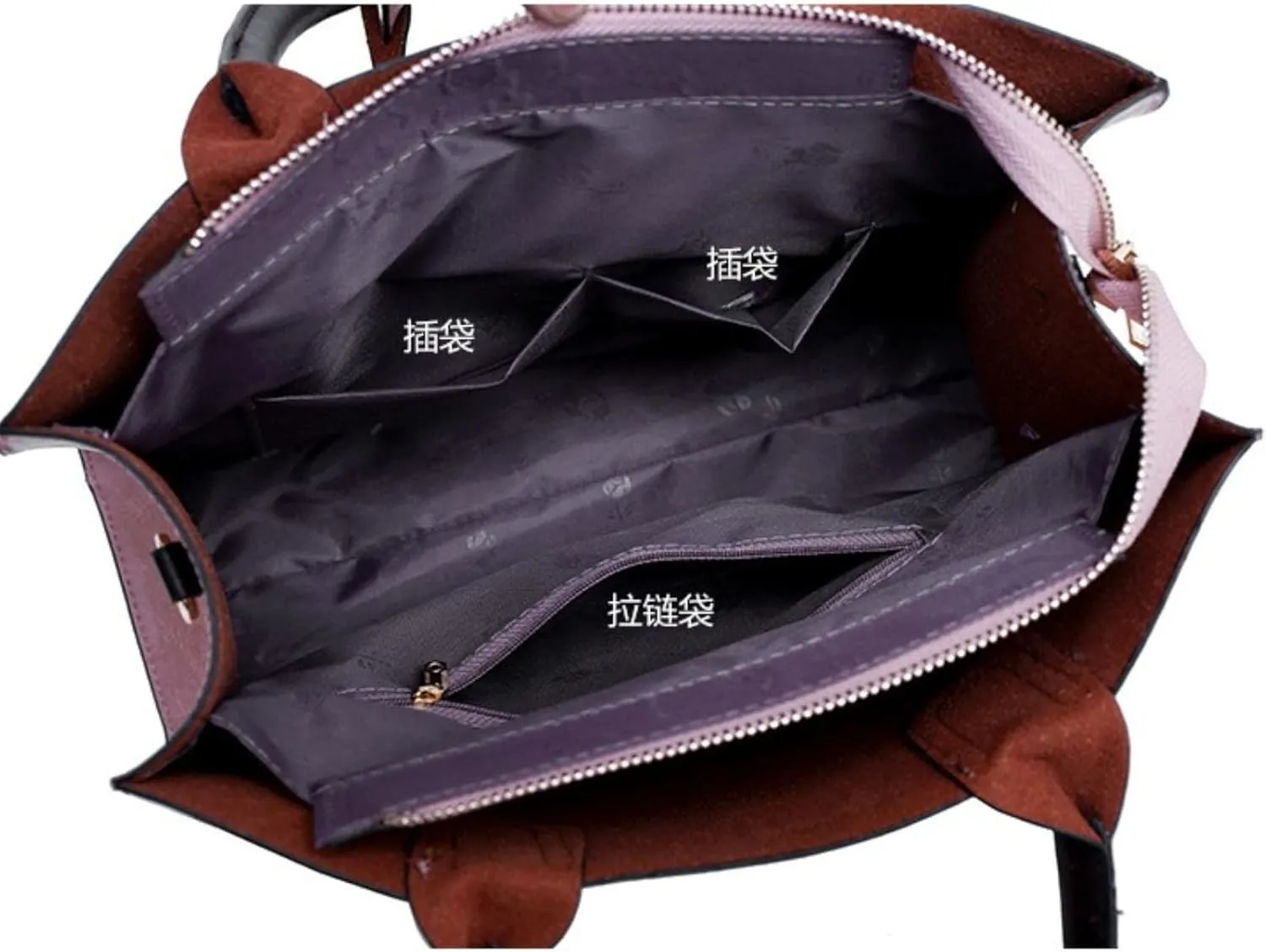 Women Fashion Handbags Wallet Tote Bag 3pcs Shoulder Bag Top Handle Satchel Purse Set