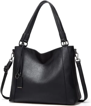 Women Handbag PU Leather Shoulder Bag Large Capacity Tote Bag with Detachable Shoulder Strap