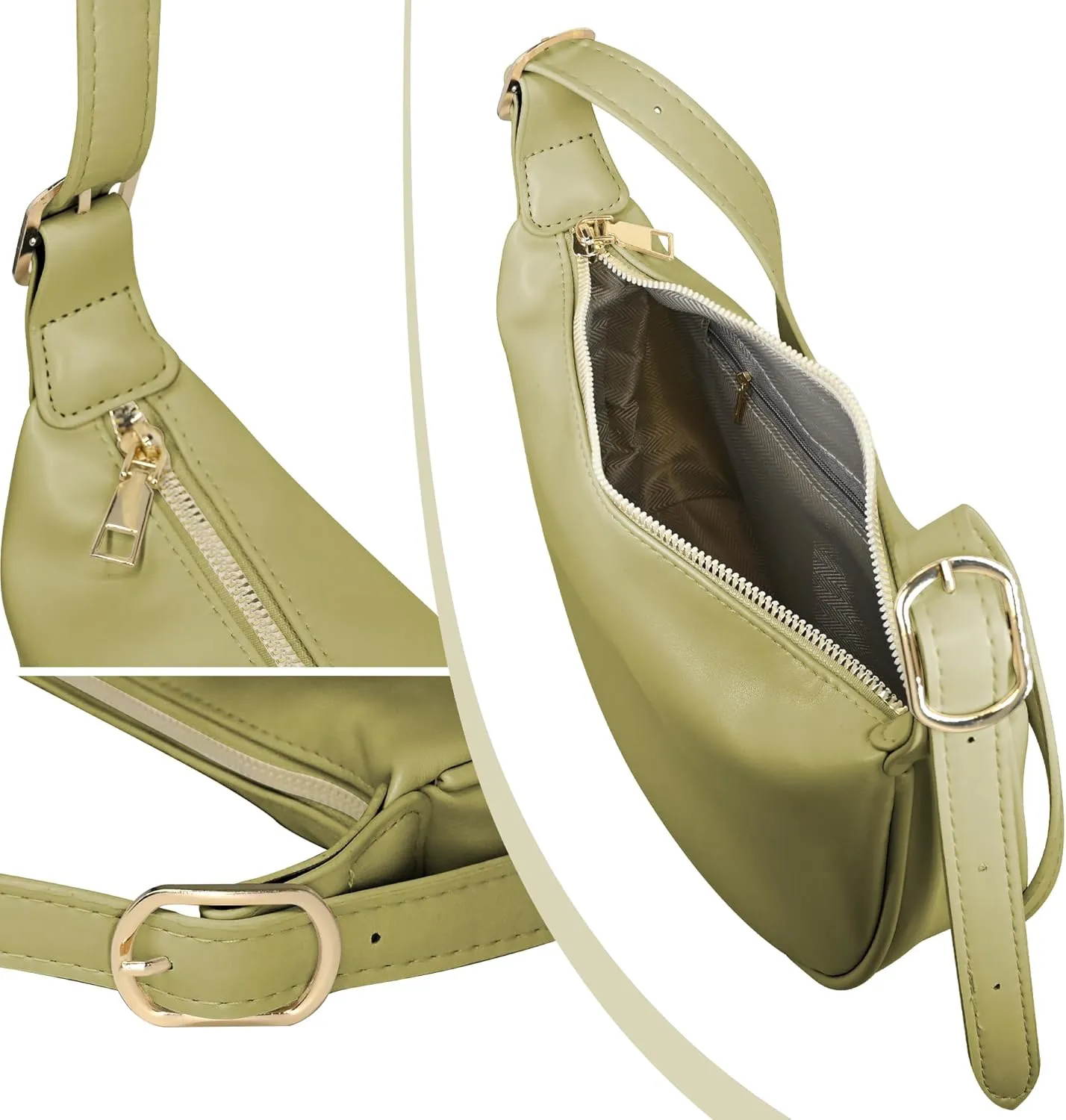 Women Hobo Shoulder Bag Crossbody Sling Crescent Bag Hangbag PU Leather with Adjustable Strap for Daily Work,Shopping,Travel