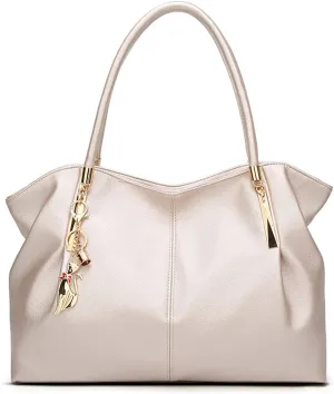 Women Shoulder Bag PU Leather Tote Bag Fashionable Large Capacity Handbag with Hardware Ornaments