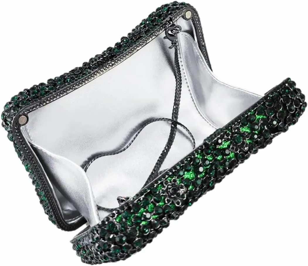 Women Sparkly Rhinestone Evening Clutch Butterfly Flower Crystal Purse Luxury Bride Evening Handbag Minaudiere Bag
