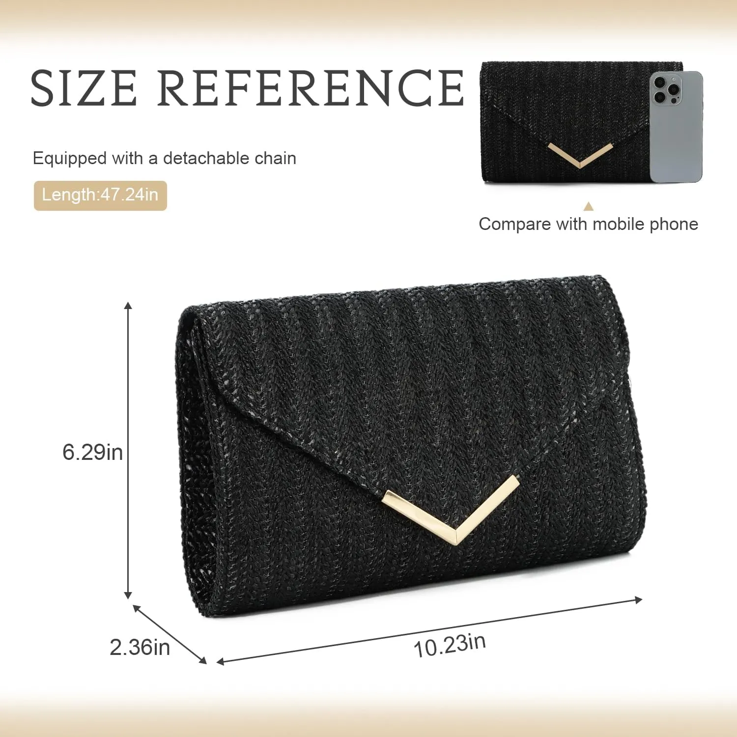 Women Straw Clutch Purse Summer Evening Bag Rattan Clutch Woven Beach Handbag Wedding Travel Party Clutch