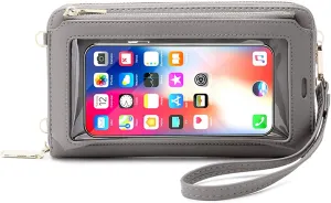Women Touch Screen Purse Small Crossbody Phone Bag RFID Protection Wristlet Cell Phone Wallet