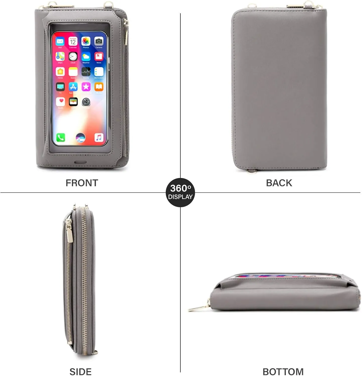 Women Touch Screen Purse Small Crossbody Phone Bag RFID Protection Wristlet Cell Phone Wallet