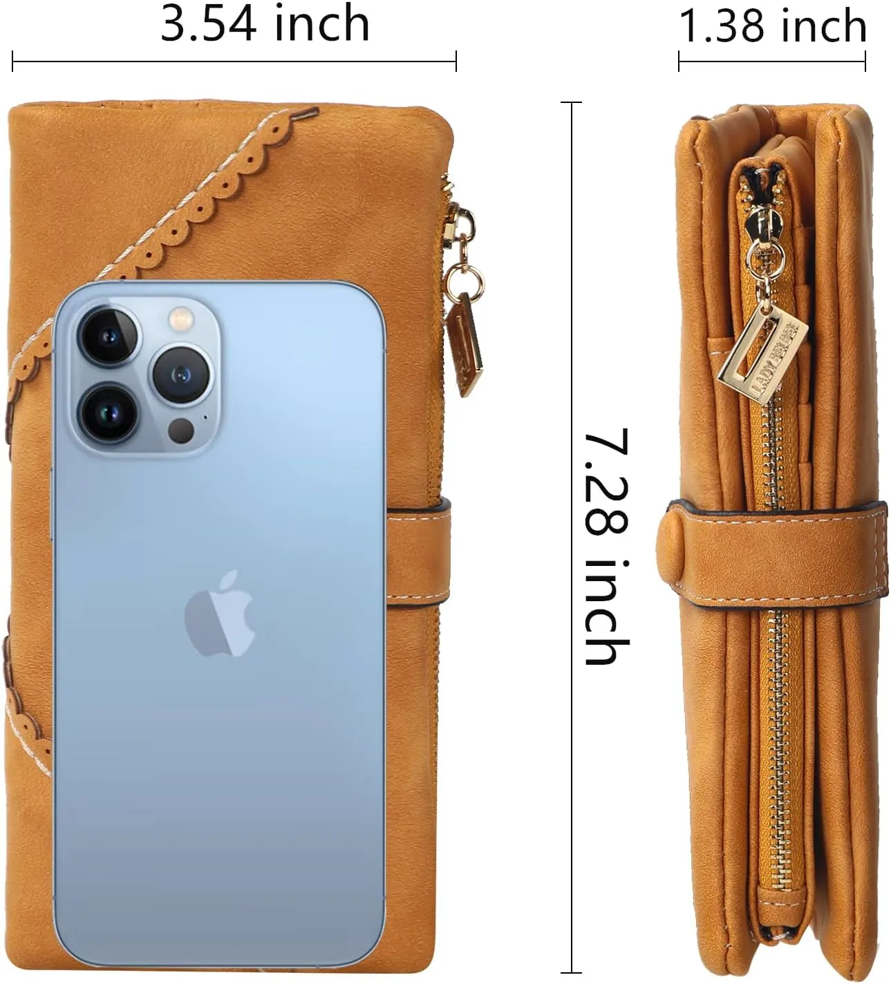 Women Vegan Leather Wallet Bifold Clutch Large Capacity Card Organizer Buckle Long Purse for Girls Candy Color
