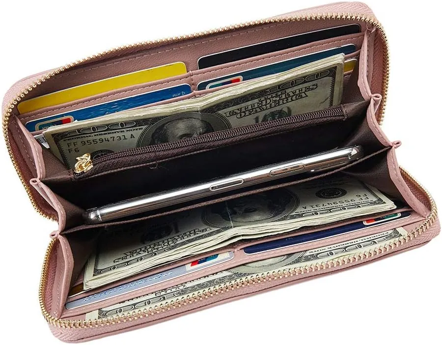 Women Wallets Tassel Bifold Ladies Cluth Wristlet Wrist strap Long Purse