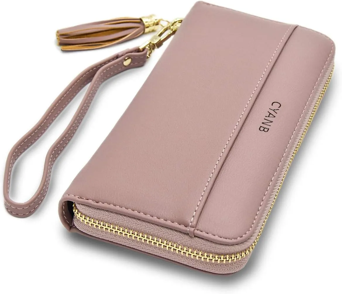 Women Wallets Tassel Bifold Ladies Cluth Wristlet Wrist strap Long Purse