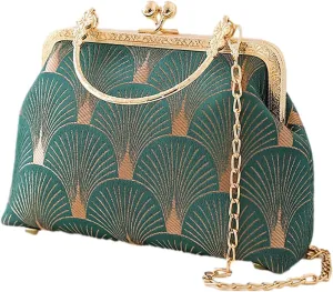Women's Chinese Style Embroidered Purse Vintage Clutch Handbag with Tassel Pendant Hanfu Crossbody Bag