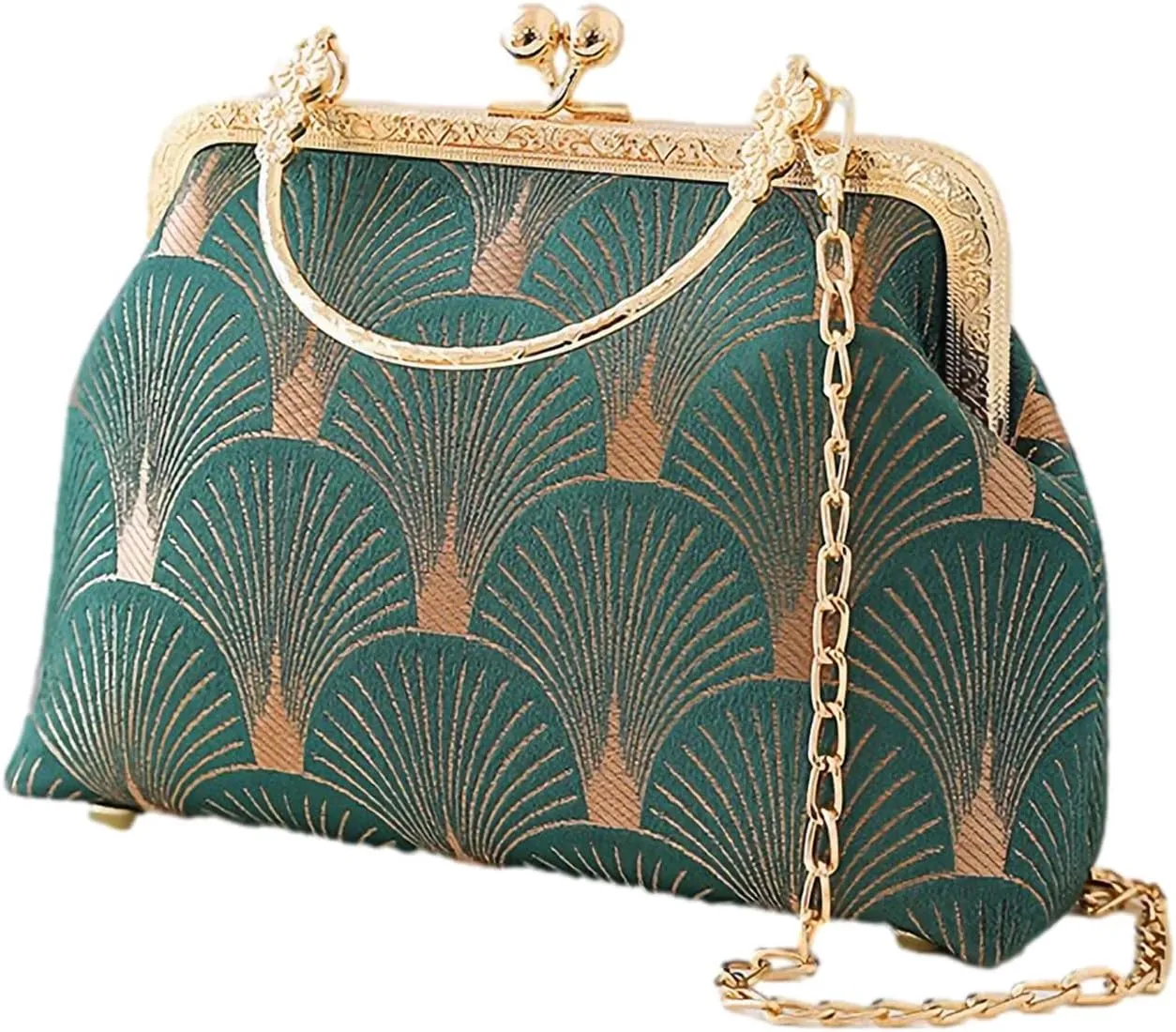 Women's Chinese Style Embroidered Purse Vintage Clutch Handbag with Tassel Pendant Hanfu Crossbody Bag