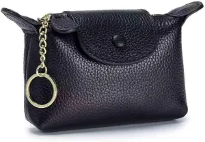 Women's Coin Purse with KeyChain, LongChamp Mini Bag with Zipper - Wristlet Wallets for Men & Women