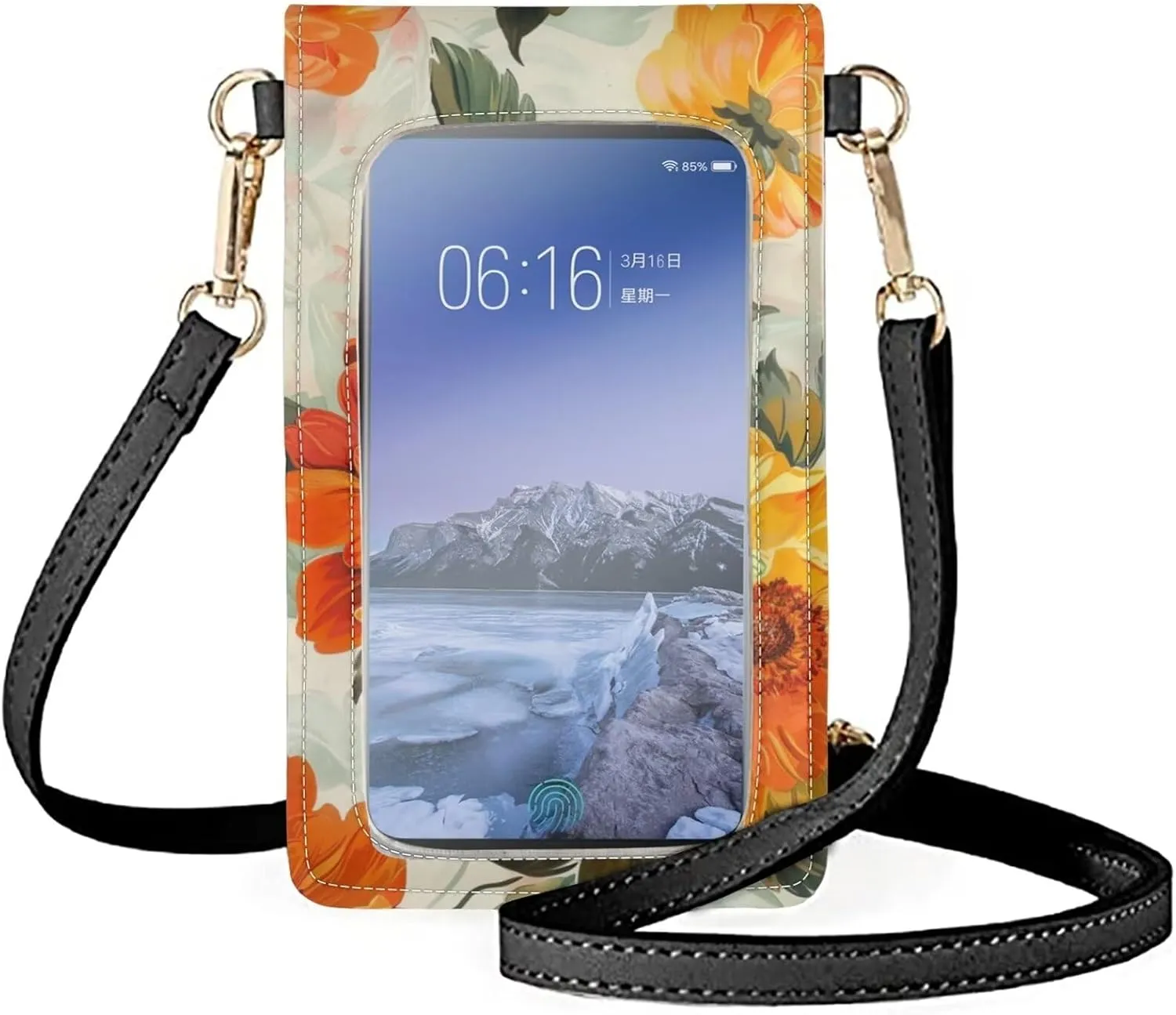 Womens Crossbody Purse Small Cell Phone Bag PU Leather Phone Key Holder Pouch