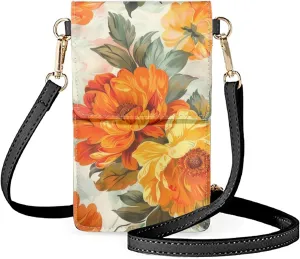 Womens Crossbody Purse Small Cell Phone Bag PU Leather Phone Key Holder Pouch