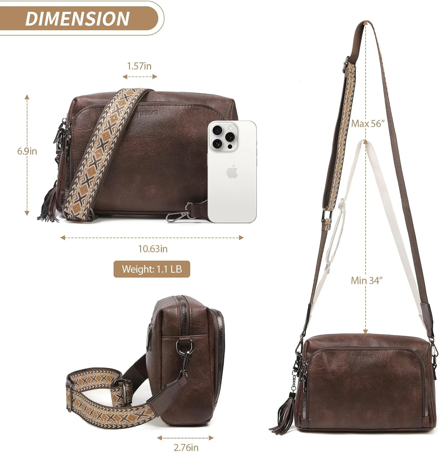 Womens Crossbody Purses,Vegan Leather Medium Cross Body Purses Bag for women,Crossbody Messenger Bag Built in Wallet