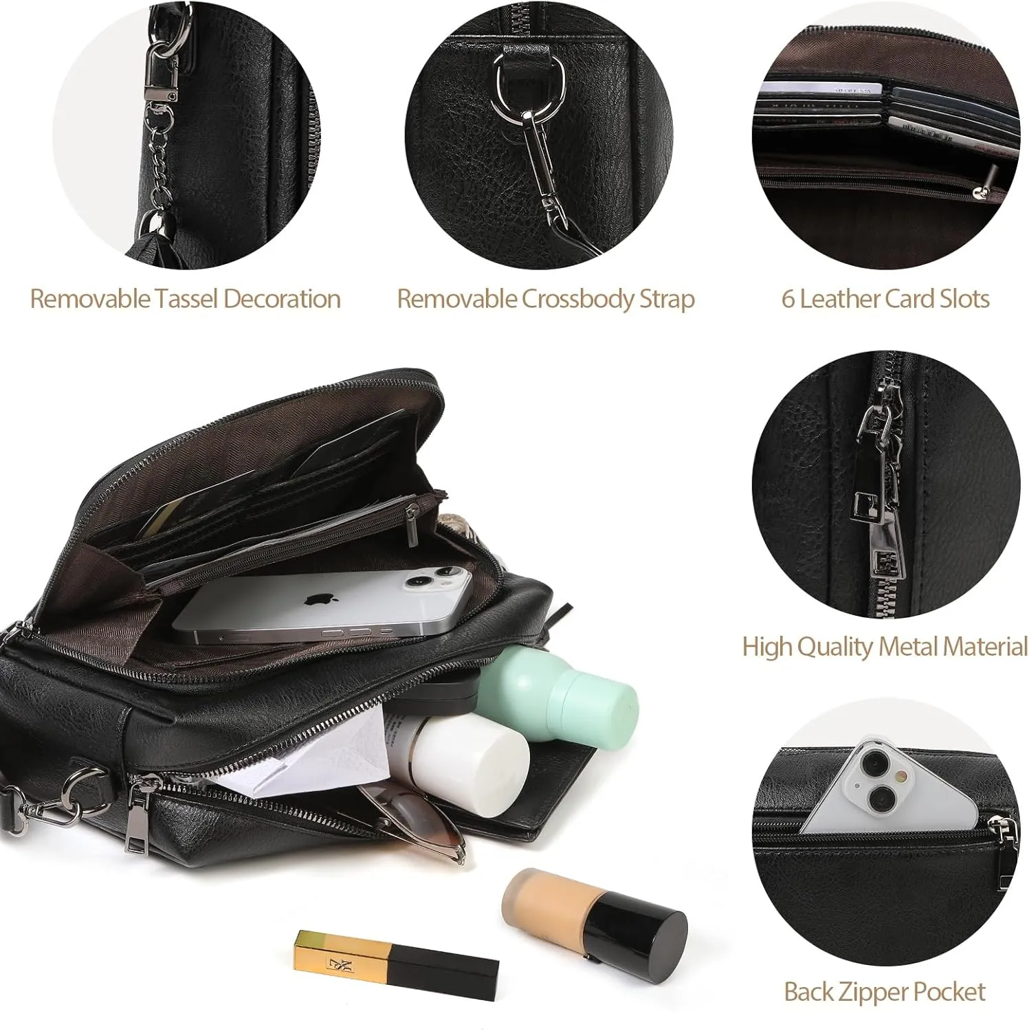Womens Crossbody Purses,Vegan Leather Medium Cross Body Purses Bag for women,Crossbody Messenger Bag Built in Wallet