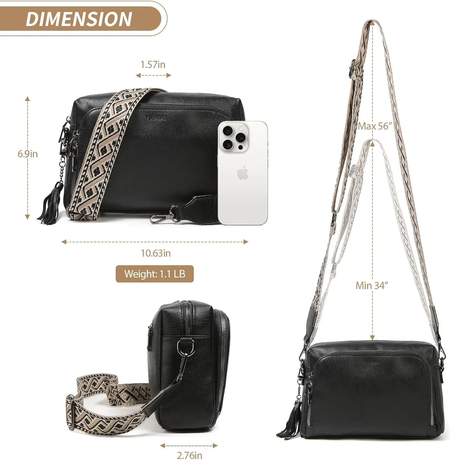 Womens Crossbody Purses,Vegan Leather Medium Cross Body Purses Bag for women,Crossbody Messenger Bag Built in Wallet