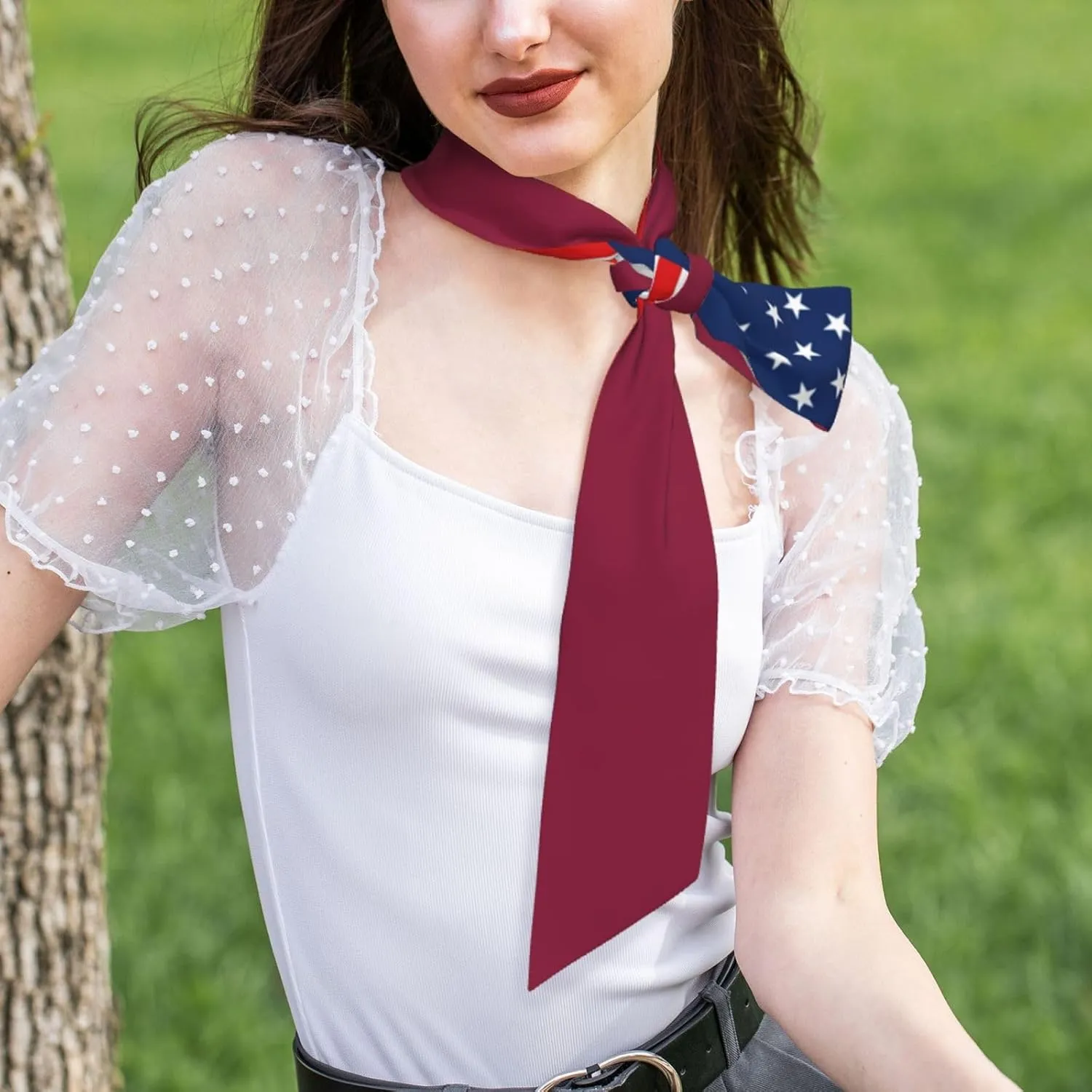 Women's Fashion Neck Scarf Slovakia Slovak Slovakian America Flag Neckerchief Headscarf