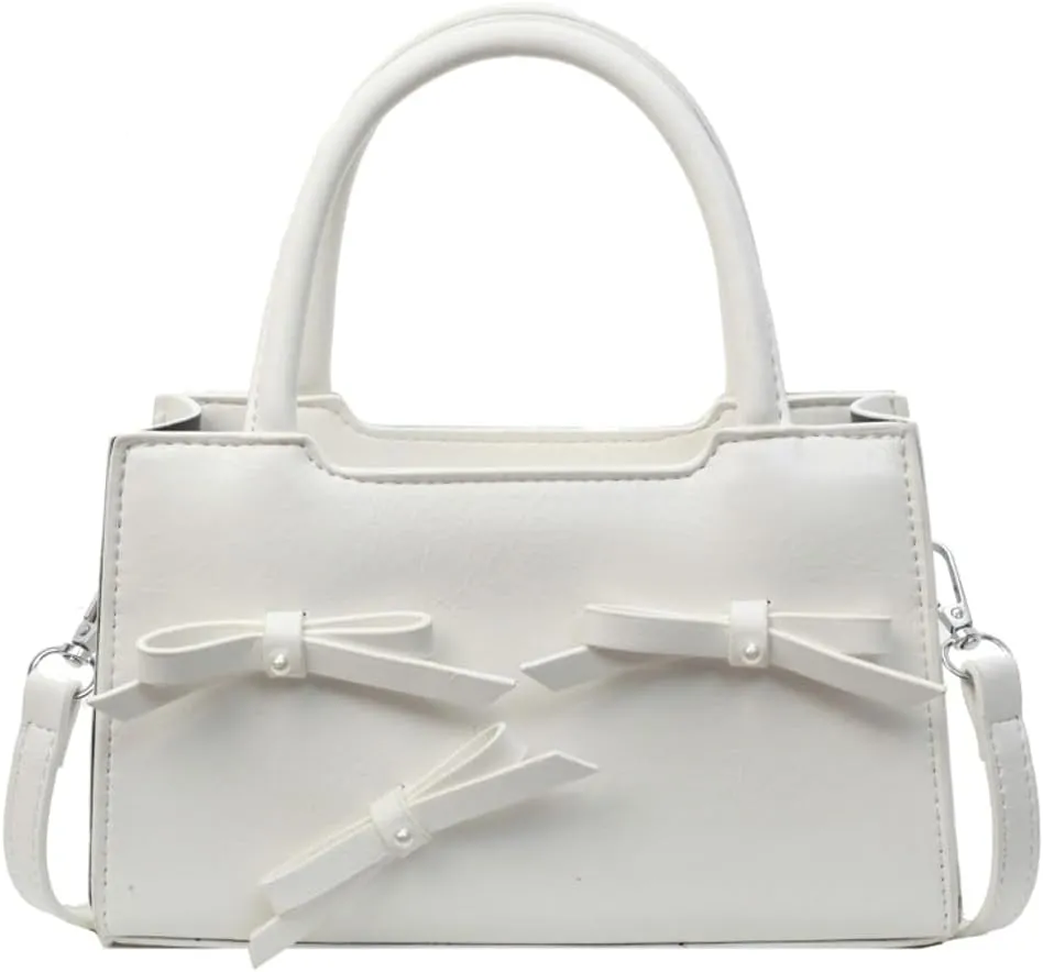Women's Fashion Shoulder Crossbody Bag PU Leather Small Handbag Totes Cute Purse Y2k Satchel with Bow