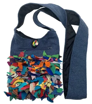Women's Handmade Silk Denim Cross Body Small Messenger bag with Recycled Hand Painted Silk Fabrics – LRW DESIGNS