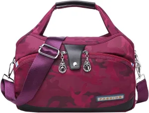 Women's Nylon Handbag Casual Shoulder Crossbody Bag Small Totes Lightweight Multi Pocket Purse for Travel