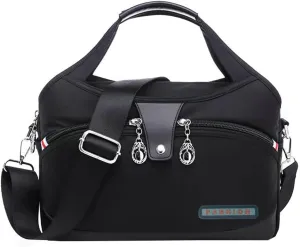 Women's Nylon Handbag Casual Shoulder Crossbody Bag Small Totes Lightweight Multi Pocket Purse for Travel