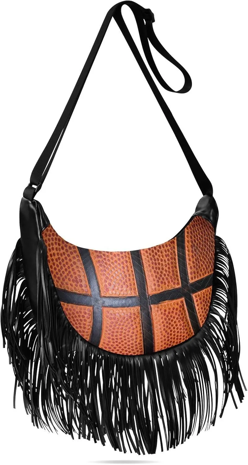 Women's PU Leather Chain Cross Body Bag, Shoulder Handbag Purse with Tassel for Ladies