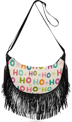 Women's PU Leather Chain Cross Body Bag, Shoulder Handbag Purse with Tassel for Ladies
