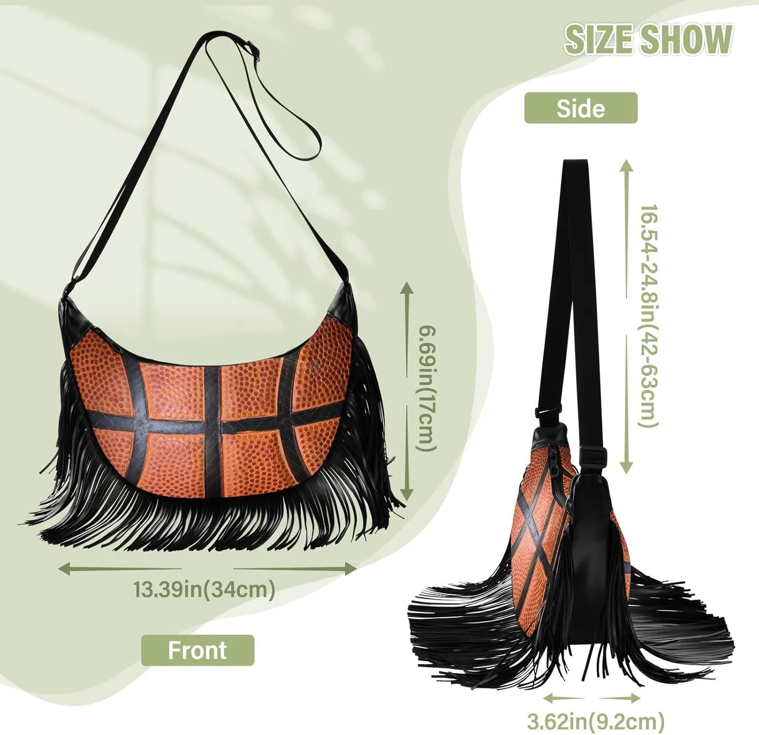 Women's PU Leather Chain Cross Body Bag, Shoulder Handbag Purse with Tassel for Ladies