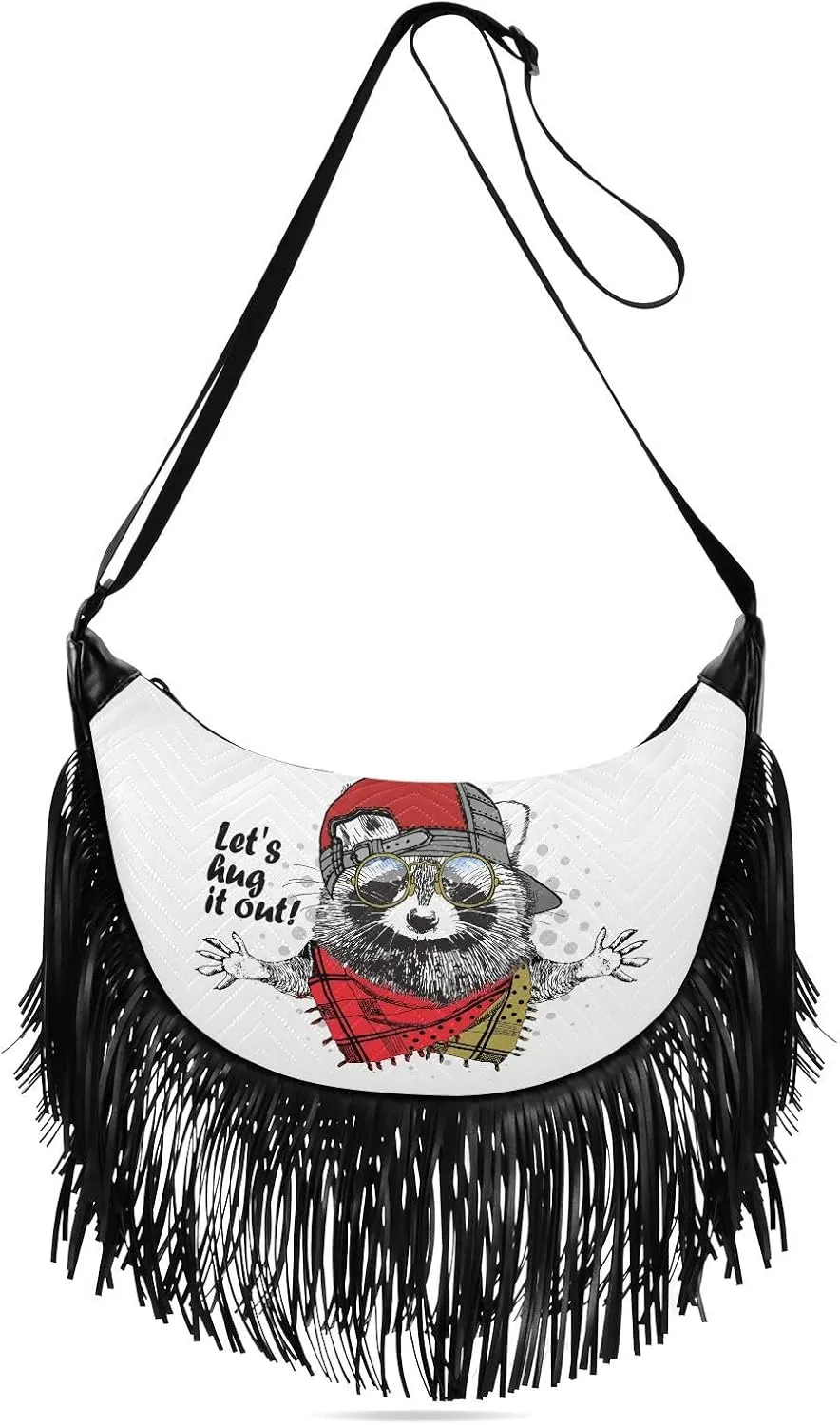 Women's PU Leather Chain Cross Body Bag, Shoulder Handbag Purse with Tassel for Ladies