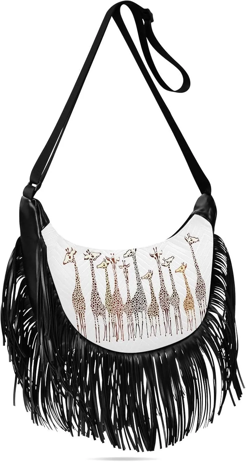 Women's PU Leather Chain Cross Body Bag, Shoulder Handbag Purse with Tassel for Ladies