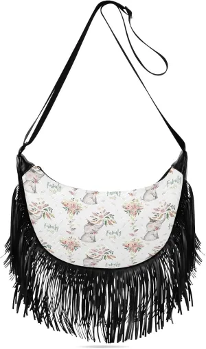 Women's PU Leather Chain Cross Body Bag, Shoulder Handbag Purse with Tassel for Ladies