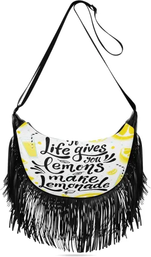 Women's PU Leather Chain Cross Body Bag, Shoulder Handbag Purse with Tassel for Ladies