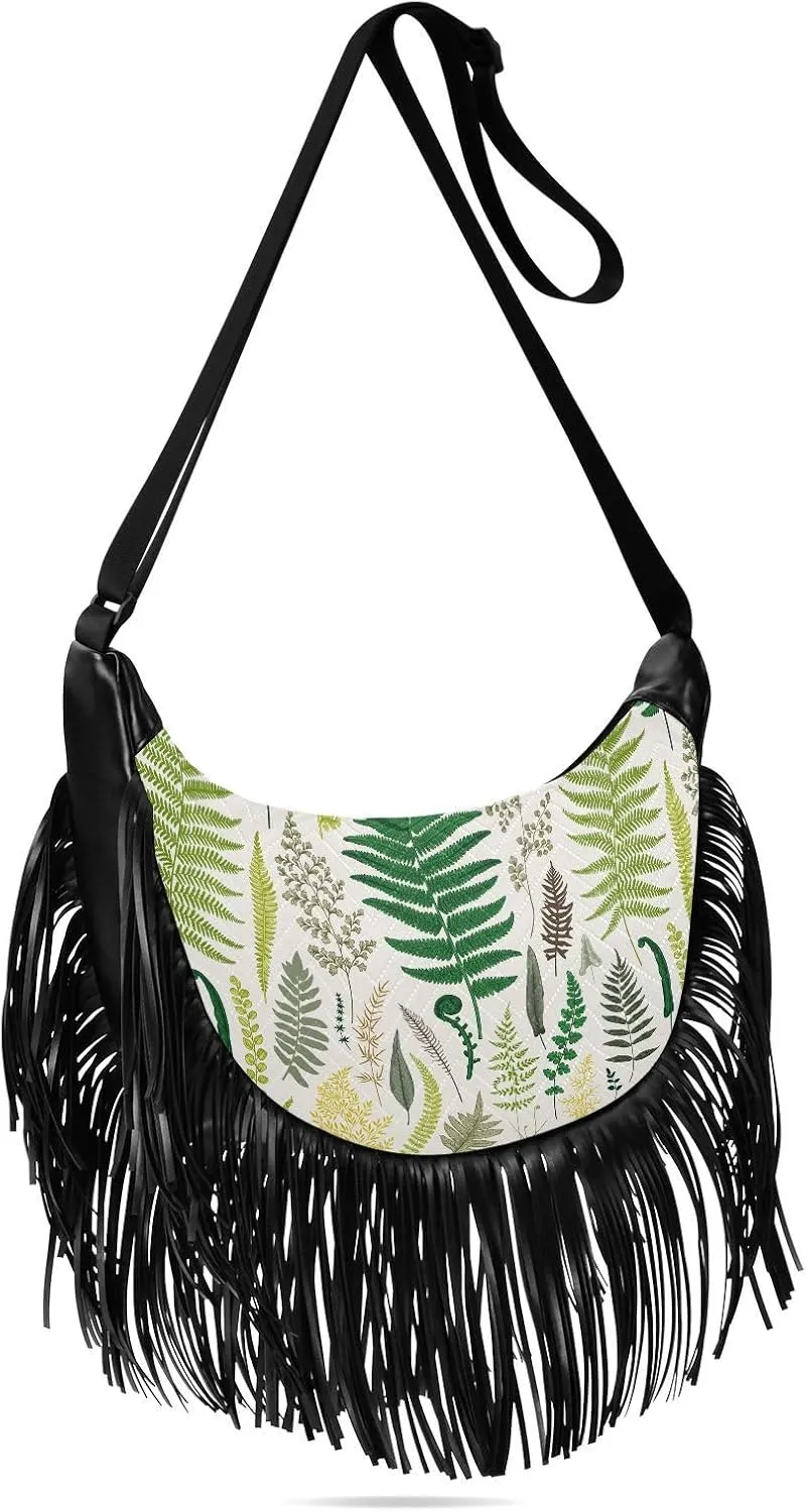 Women's PU Leather Chain Cross Body Bag, Shoulder Handbag Purse with Tassel for Ladies