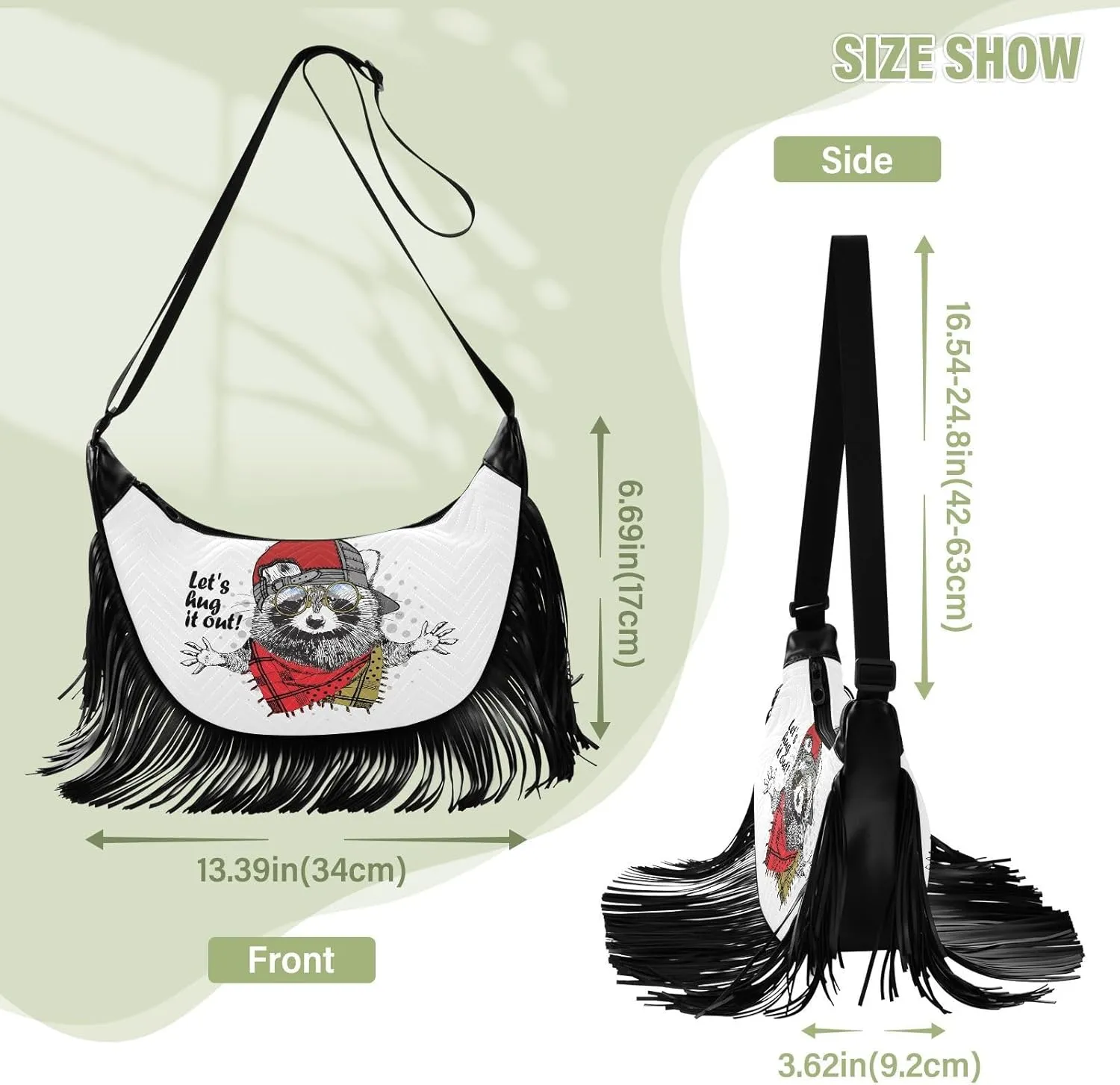 Women's PU Leather Chain Cross Body Bag, Shoulder Handbag Purse with Tassel for Ladies