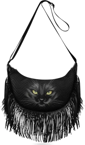 Women's PU Leather Chain Cross Body Bag, Shoulder Handbag Purse with Tassel for Ladies