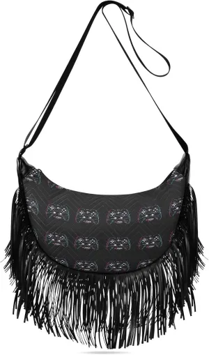 Women's PU Leather Chain Cross Body Bag, Shoulder Handbag Purse with Tassel for Ladies