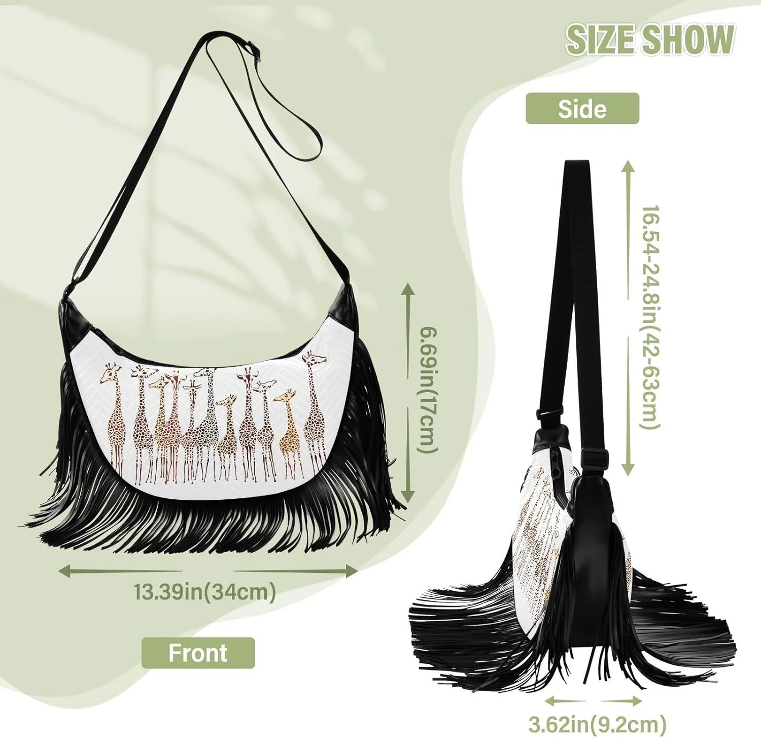 Women's PU Leather Chain Cross Body Bag, Shoulder Handbag Purse with Tassel for Ladies