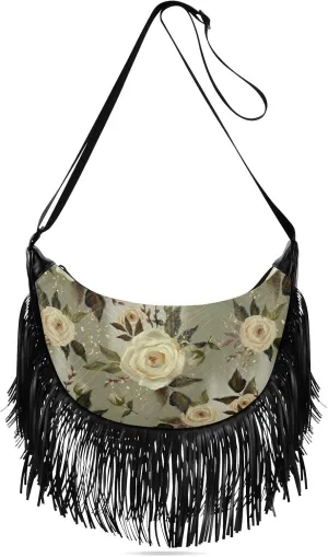 Women's PU Leather Chain Cross Body Bag, Shoulder Handbag Purse with Tassel for Ladies