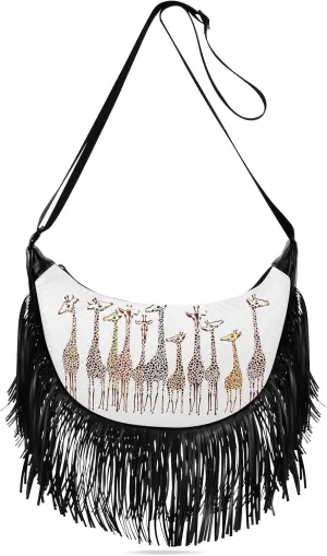 Women's PU Leather Chain Cross Body Bag, Shoulder Handbag Purse with Tassel for Ladies