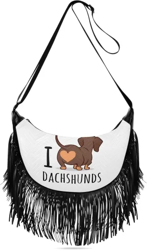 Women's PU Leather Chain Cross Body Bag, Shoulder Handbag Purse with Tassel for Ladies