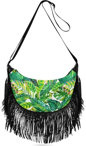 Women's PU Leather Chain Cross Body Bag, Shoulder Handbag Purse with Tassel for Ladies