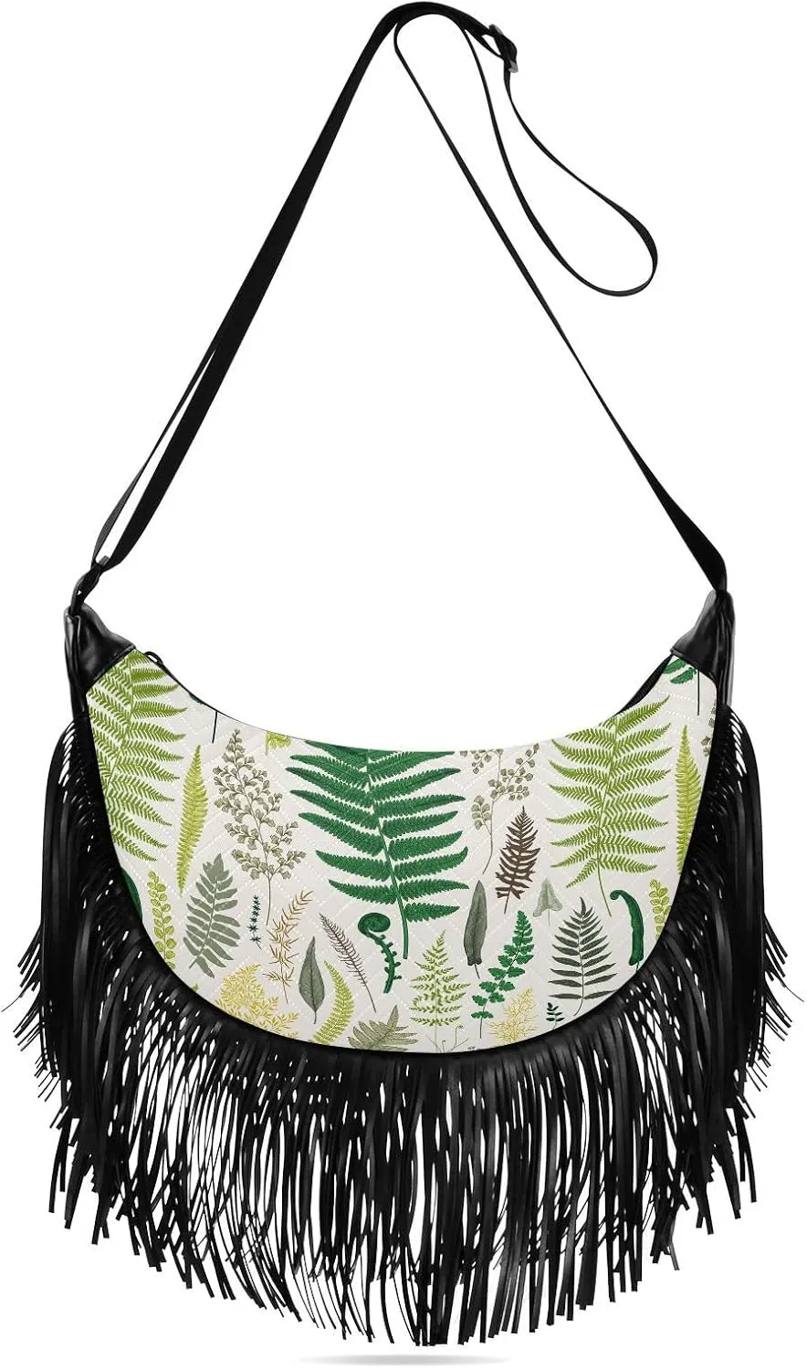 Women's PU Leather Chain Cross Body Bag, Shoulder Handbag Purse with Tassel for Ladies